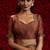 Peach zarkan handwork embroidery silk blend saree