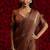 Peach zarkan handwork embroidery silk blend saree