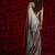Gray zarkan handwork embroidery silk blend saree