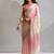 Pink heavy zarkan handwork with beads two tone silk saree
