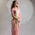 Pink heavy zarkan handwork with beads two tone silk saree