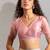 Pink heavy zarkan handwork with beads two tone silk saree
