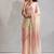 Peach beads zarkan handwork two tone silk blend saree