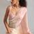 Peach beads zarkan handwork two tone silk blend saree