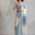 Firozi beads zarkan handwork two tone silk blend saree
