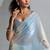 Firozi beads zarkan handwork two tone silk blend saree