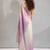 Purple beads zarkan handwork two tone silk blend saree