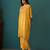 Aster amber yellow embroidered blended cotton co ord sets