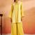 Hardik canary yellow embroidered cotton co ord sets