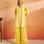 Hardik canary yellow embroidered cotton co ord sets