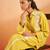 Hardik canary yellow embroidered cotton co ord sets