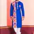 Blue Embroidered Faux Rayon navratri special kurta set
