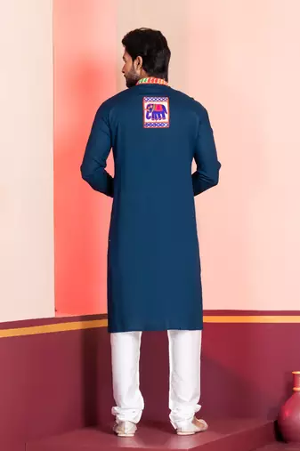 Green Embroidered Faux Rayon navratri special kurta set