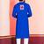 Blue Embroidered Faux Rayon navratri special kurta set
