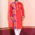 Red Embroidered Faux Rayon navratri special kurta set
