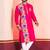 Pink Embroidered Faux Rayon navratri special kurta set