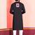 Black Embroidered Faux Rayon navratri special kurta set