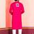 Pink Embroidered Faux Rayon navratri special kurta set