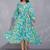 Gary multicolor green printed cotton short dresses