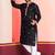 Black Embroidered Faux Rayon navratri special kurta pyjama