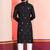 Black Embroidered Faux Rayon navratri special kurta pyjama