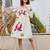 Tiara frost white embroidered cotton short dresses