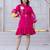 Tiara blossom pink plain cotton short dresses