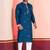 Blue Embroidered Faux Rayon navratri special kurta pyjama