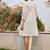 Tiara merino white embroidered cotton short dresses