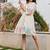 Tiara merino white embroidered cotton short dresses