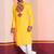 Yellow Faux Rayon Embroidered navratri collection kurta set