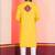Yellow Faux Rayon Embroidered navratri collection kurta set