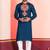 Blue Faux Rayon Embroidered navratri collection kurta set
