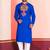 Blue Faux Rayon Embroidered navratri collection kurta set