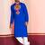 Blue Faux Rayon Embroidered navratri collection kurta set