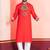 Red Faux Rayon Embroidered navratri collection kurta set