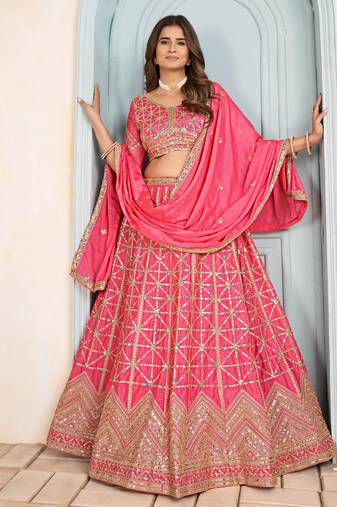 BABY PINK sequin EMBROIDERED LEHENGA CHOLI