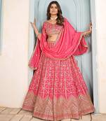BABY PINK sequin EMBROIDERED LEHENGA CHOLI