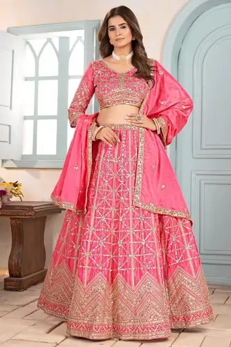 BABY PINK sequin EMBROIDERED LEHENGA CHOLI