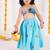 Blue embroidered cotton lehenga