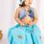 Blue embroidered cotton lehenga