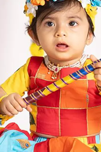Multicoloured embroidered cotton lehenga