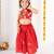 Red embroidered cotton lehenga