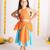Orange embroidered cotton lehenga
