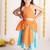 Orange embroidered cotton lehenga