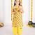 Yellow embroidered cotton kurta set