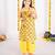 Yellow embroidered cotton kurta set
