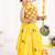 Yellow embroidered cotton kurta set