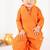Orange plain cotton dhoti kurta set