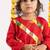 Red & yellow embroidered cotton dhoti kurta set